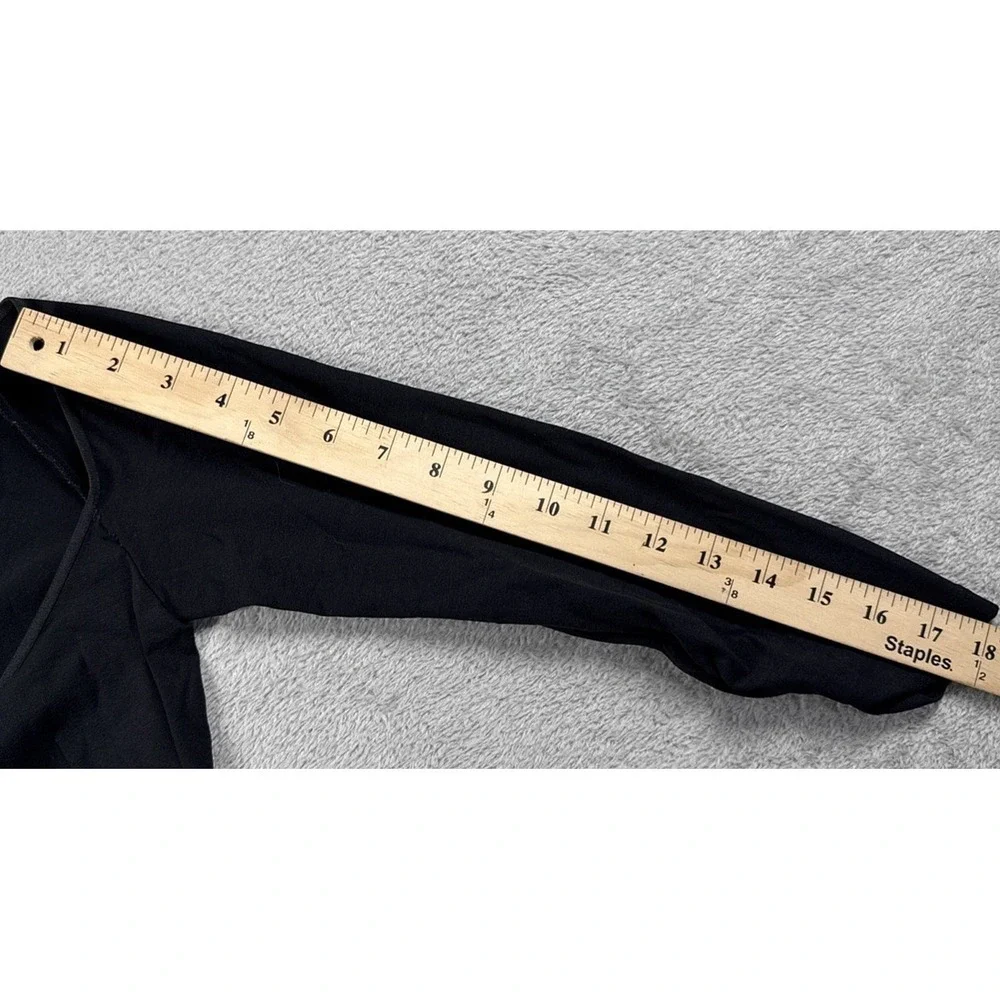 Theory Women's Long‎ Sleeve Low-Cut V-Neck Shapewear Top Black One Size Fits All